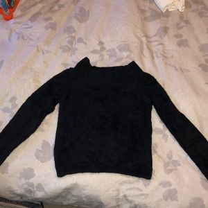 Fuzzy off the shoulder sweater